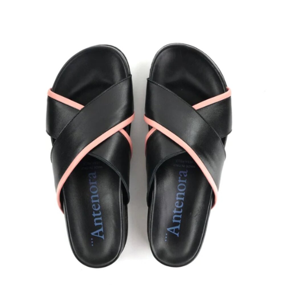 Designer Italian luxury footbed sandals, Hand made NWT New SS25
